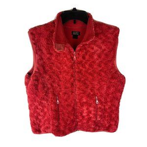ALPS SPORTSWEAR Zip Vest Wmns Sz L Softest Plush DARK CORAL-RED‎